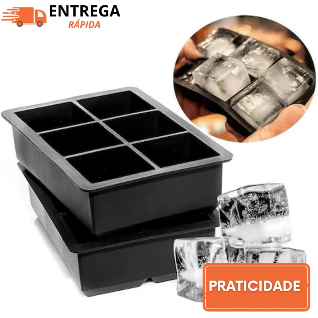 Forma De Gelo De Silicone Com 6 Cubos Flexível Para Fazer Gelo Para Bar Festa Eventos Casa
