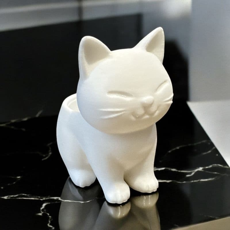 VASO GATO Fofo Purr & Grow | Decoração Geek 3D PLA | Suculentas e Cactos