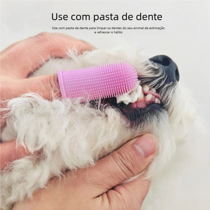 Escova de dente pet silicone bpa free livre maleável com estojo limpeza de dentes ultra macia 360°