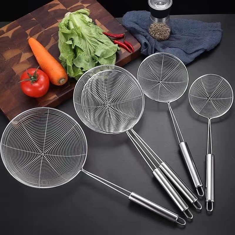 Escumadeira Fritura Inox Batata Pastel Resistente- 13x33.5cm TOP RIO