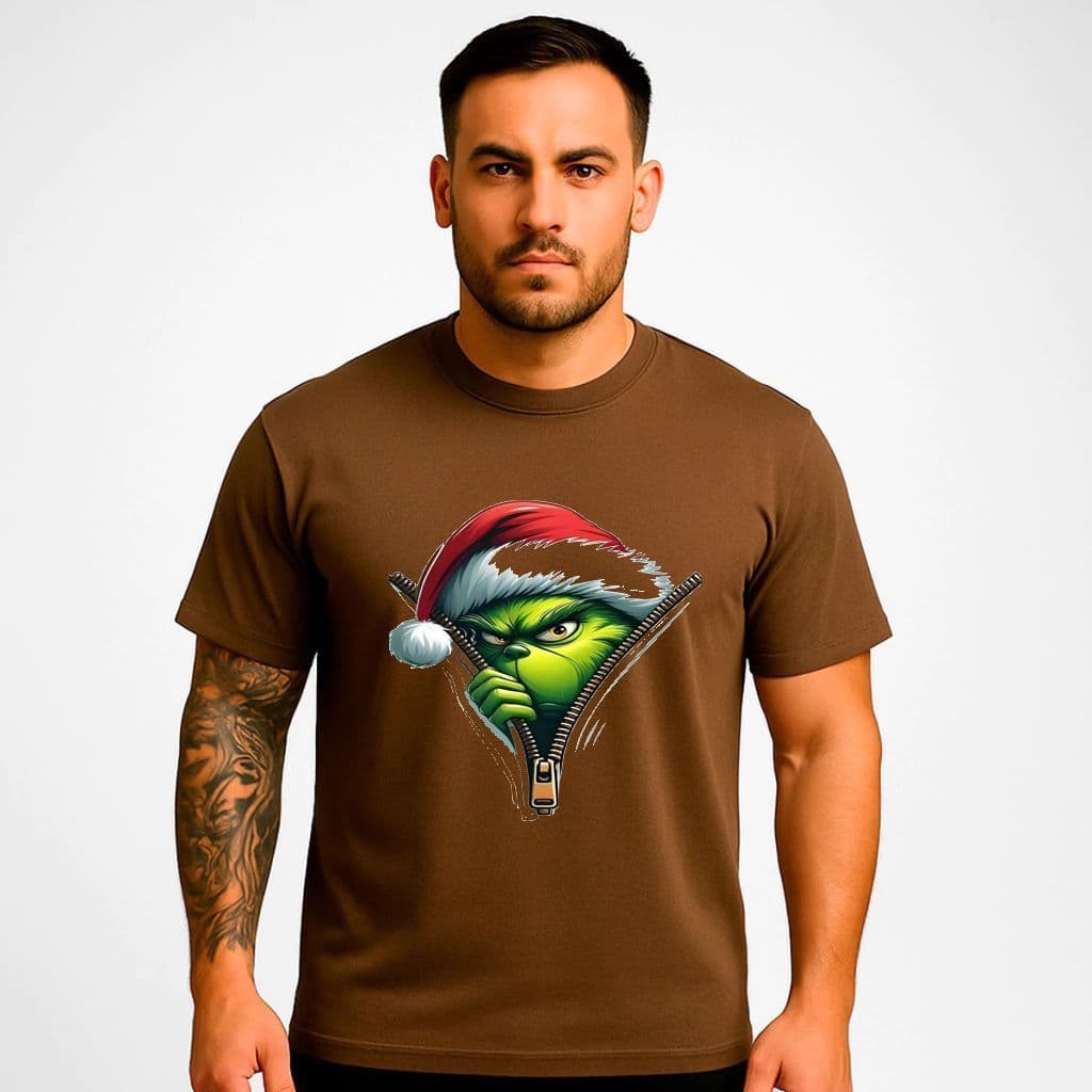 Camiseta Básica Stretwear 100% Algodão Super Confortável GRINCH Tendência Natal