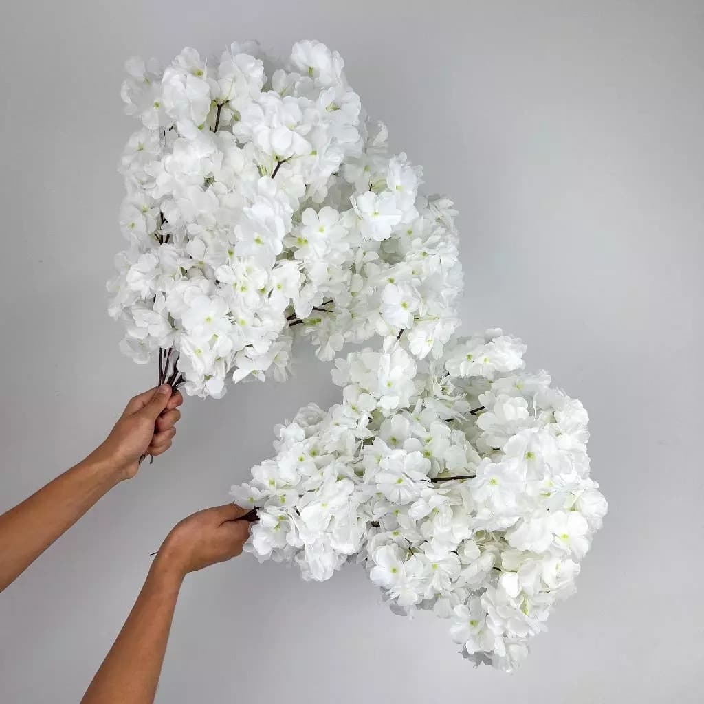 10 a 40 Flores 45cm Flor Cerejeira artificial Decoração Casa -A-520 BRANCO
