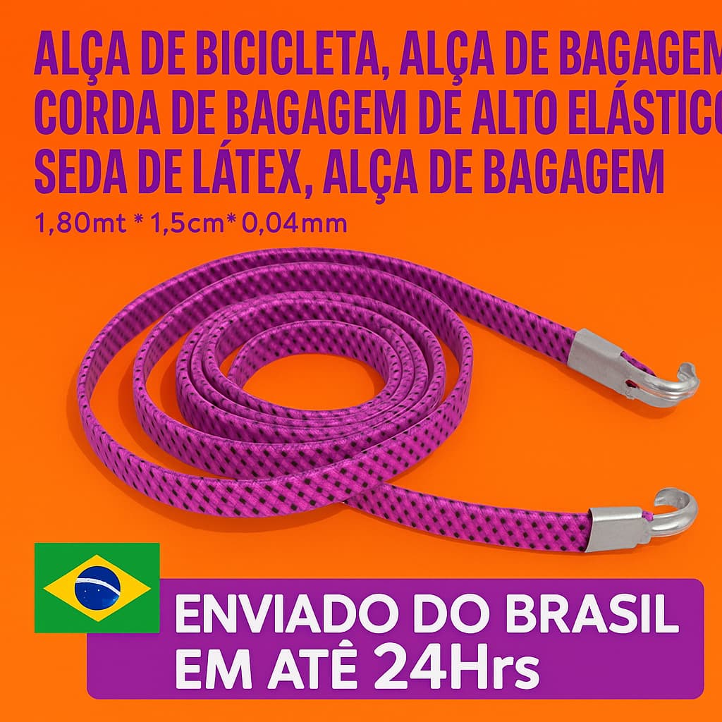 Elástico pra Amarrar Bagagem  - Látex Reforçado • Para Bicicleta, Moto, Viagens e Transporte