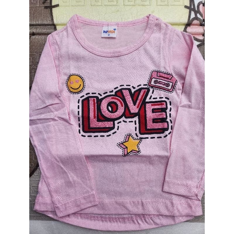 Blusa kidstok manga longa Love Tam 2