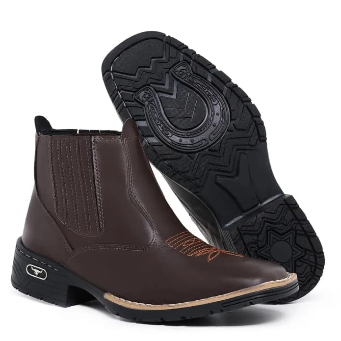 Botina Masculina Texana Chelsea Bota Casual Bordada Para Rodeio Country Dia Dia Trabalho Estilosa