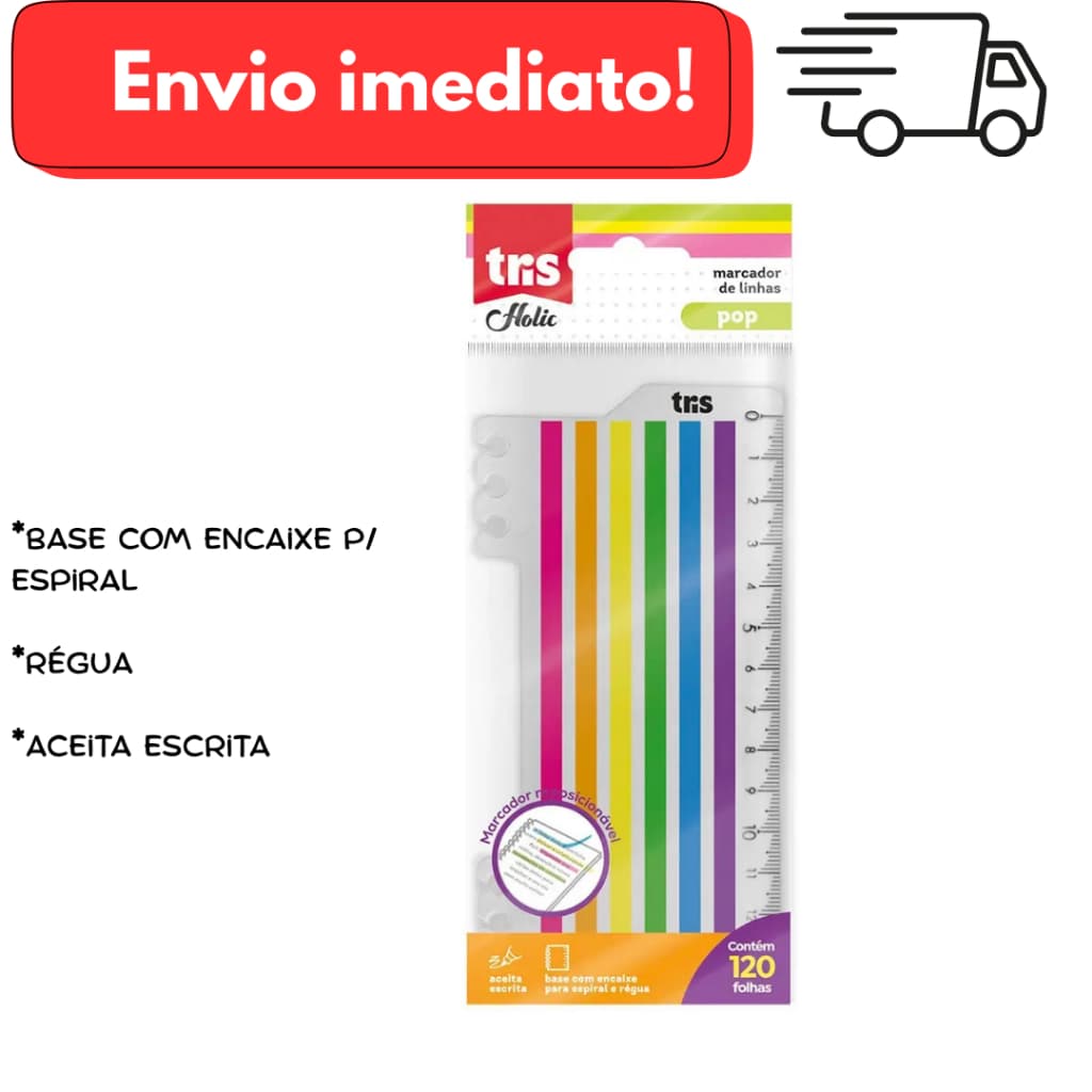 Marcador de Linhas Autoadesivo Holic Pop – Polybag c/6 blocos x 20 folhas – Tris