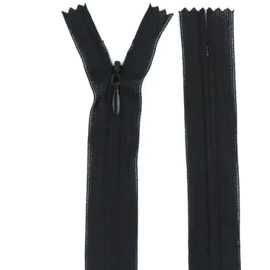 Ziper fixo  preto invisivel 15 cm