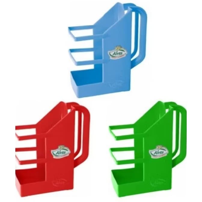 Porta Leite Plástico Colorido Suporte Caixa Saquinho Iogurte com Alça de Plastico para Cozinha