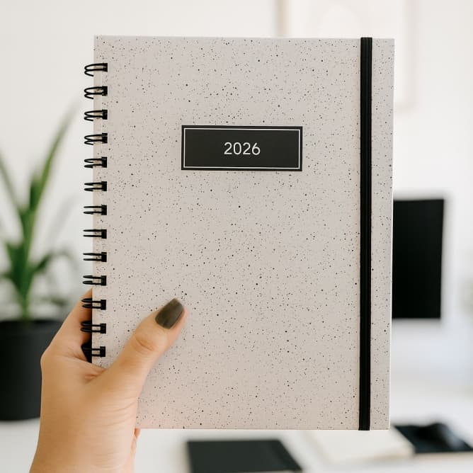Agenda Planner Semanal 2026 Datado + Brinde Marcador de Páginas | A5 | Papel 90g