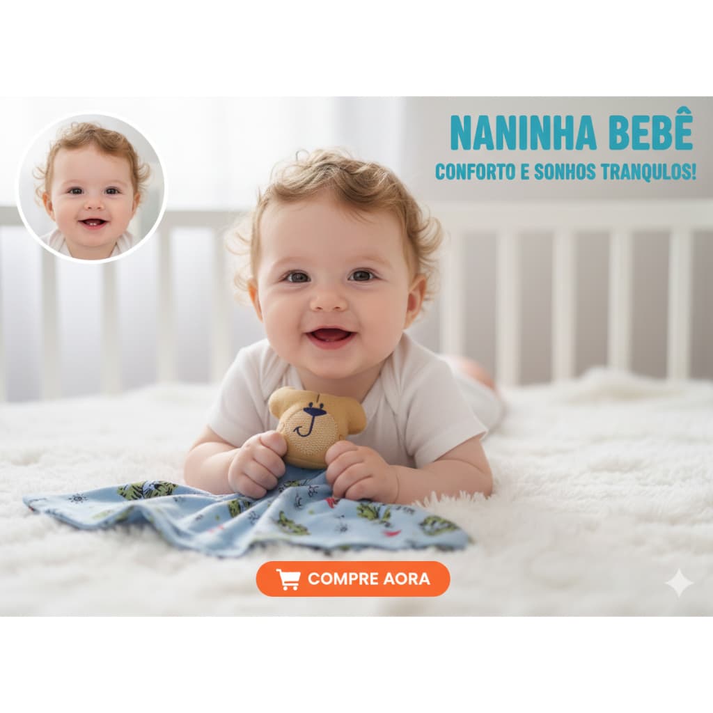 Naninha Bebe Aconchego Macio | Bicho de Pelúcia Calmante Para Soninho e Conforto Recém Nascido