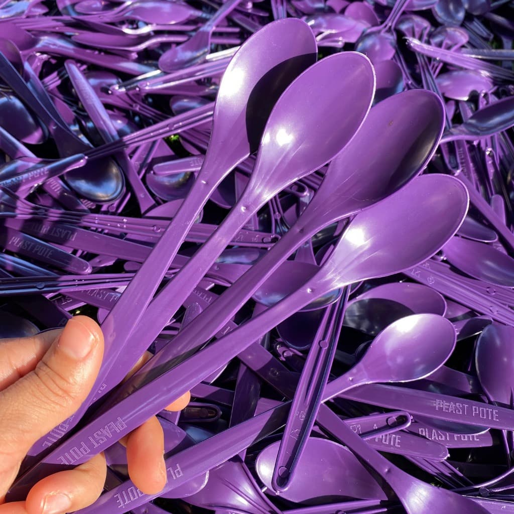Kit 1.000 Colherzinha Roxa Açaí Sorvete Reforçada 15,5cm Colher Longa