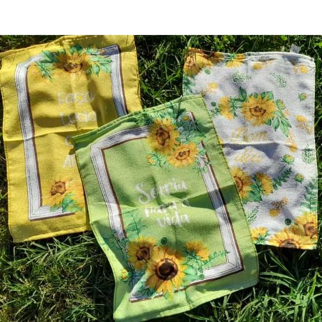 Kit 3 Panos de Prato Dohler GIRASSOL - Energia, Absorção Máxima e Charme em 45x65 cm 100% Algodão!