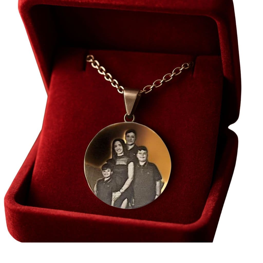 Colar com Pingente com fotogravação, personalizado a laser - Presente