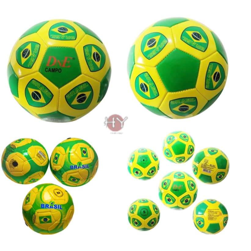 Kit com 5/10/20 Bola de Futebol Campo Numero 5 - Estampa do Brasil atacadao