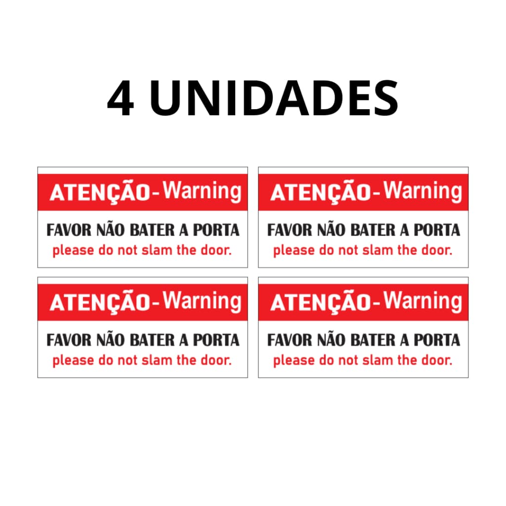 ADESIVO ATENÇÃO NÃO BATA A PORTA CARRO CAMINHÃO PORTA LOJA CASA