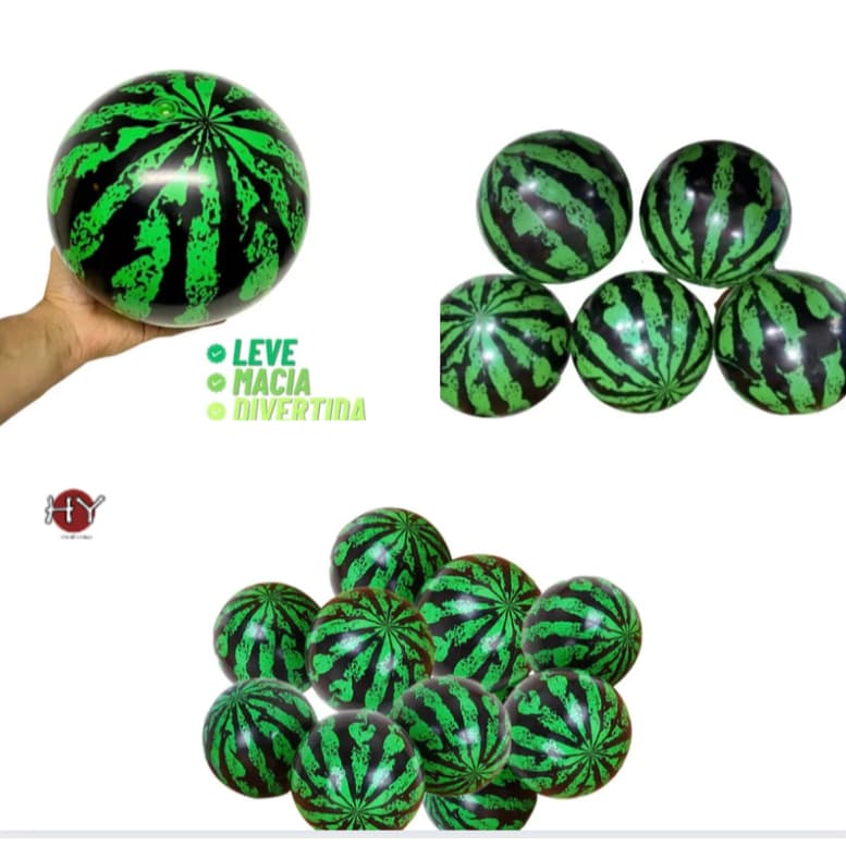 KIT 10/15/20/25/30/35/40 Bola  melancia de Praia Vinil Inflavel Colorida Plastico Personalizada ATACADO