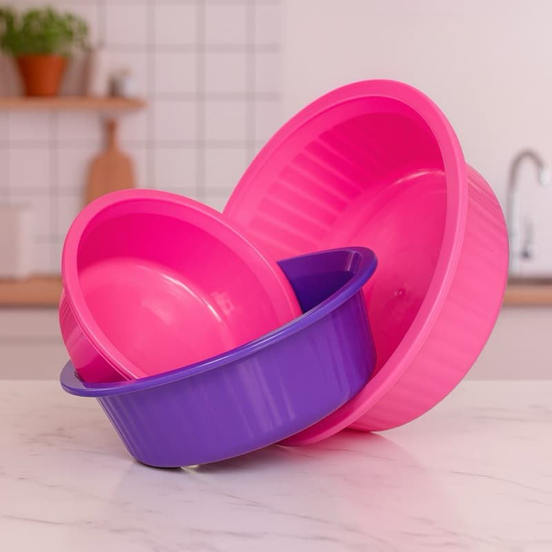 Kit Bacia Canelada Plus Cores Sortidas P M G 750ml 1,25lts 2,5lts Cozinha Organização 697