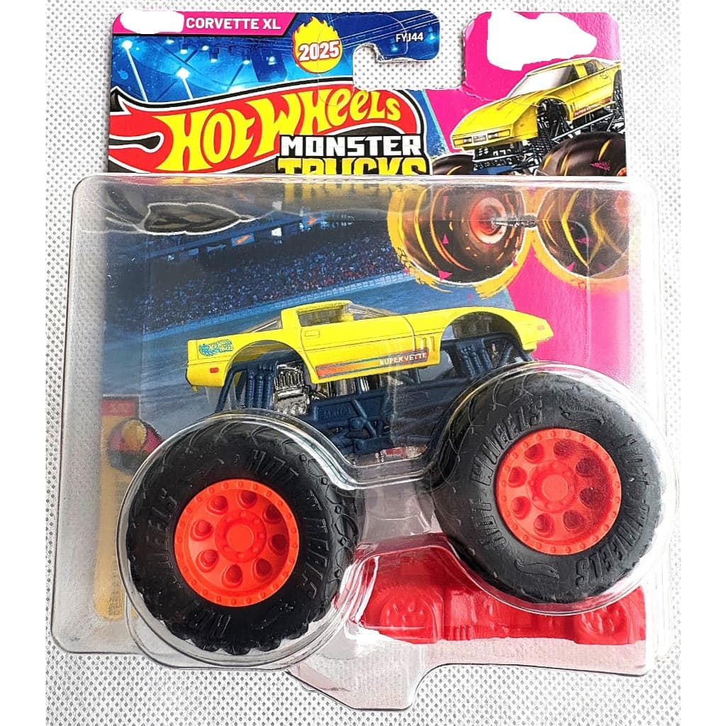 Carrinho Hot Wheels Monster Trucks CORVETTE XL (Código JCD97) - Coleção 2025 - VERIFIQUE DESCRIÇÃO
