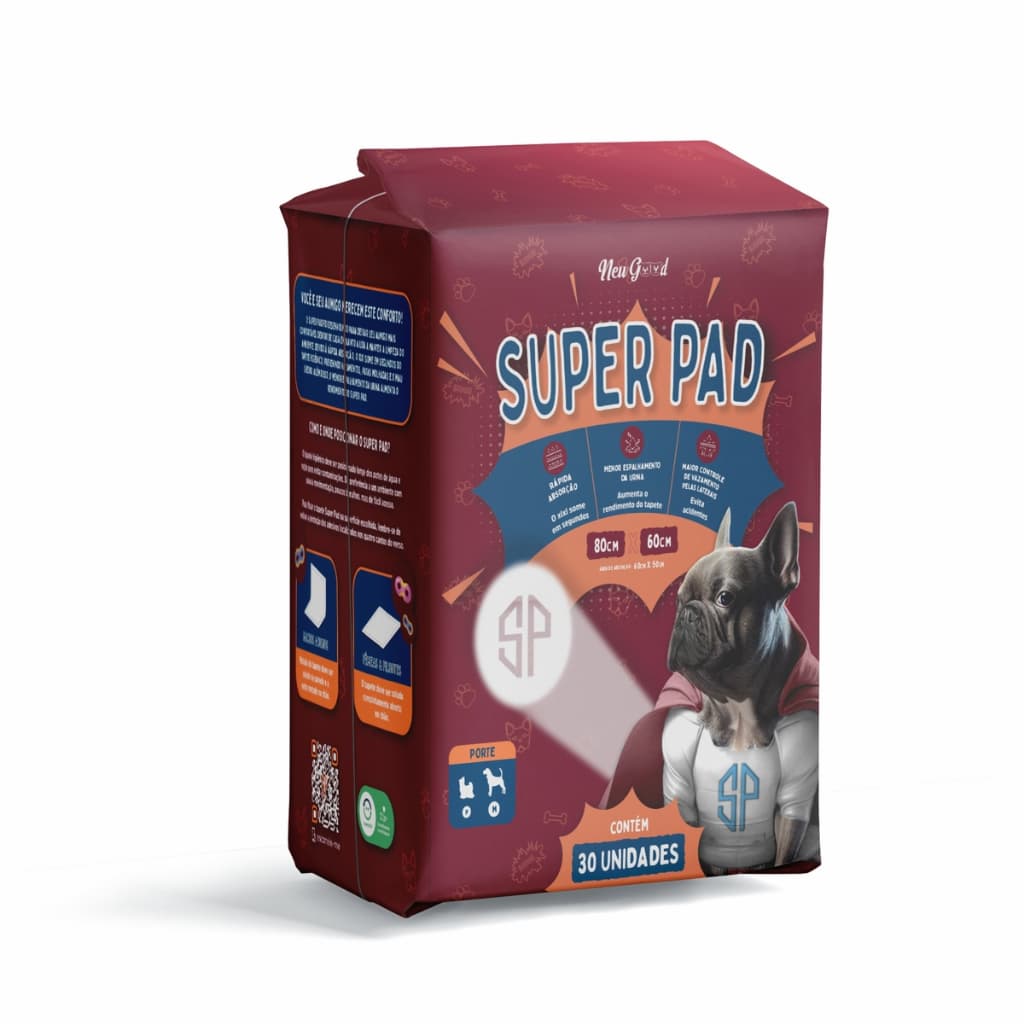 Tapete higiênico pet 80x60 - 30 unidades - SuperPad
