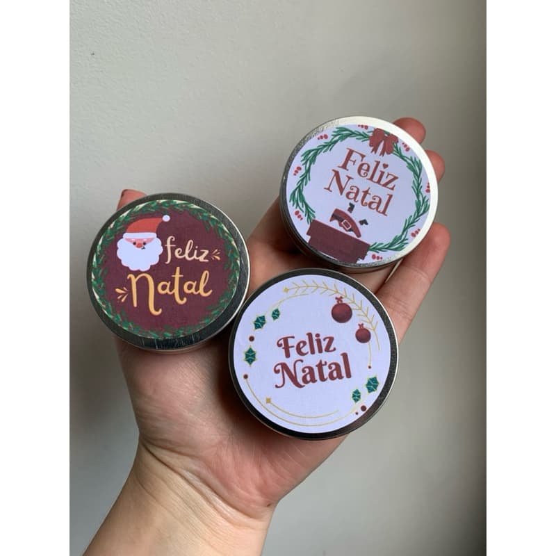 Kit Velas Aromáticas Personalizadas de Natal – Presente, Lembrancinha, Decoração Festiva e Cheirosa