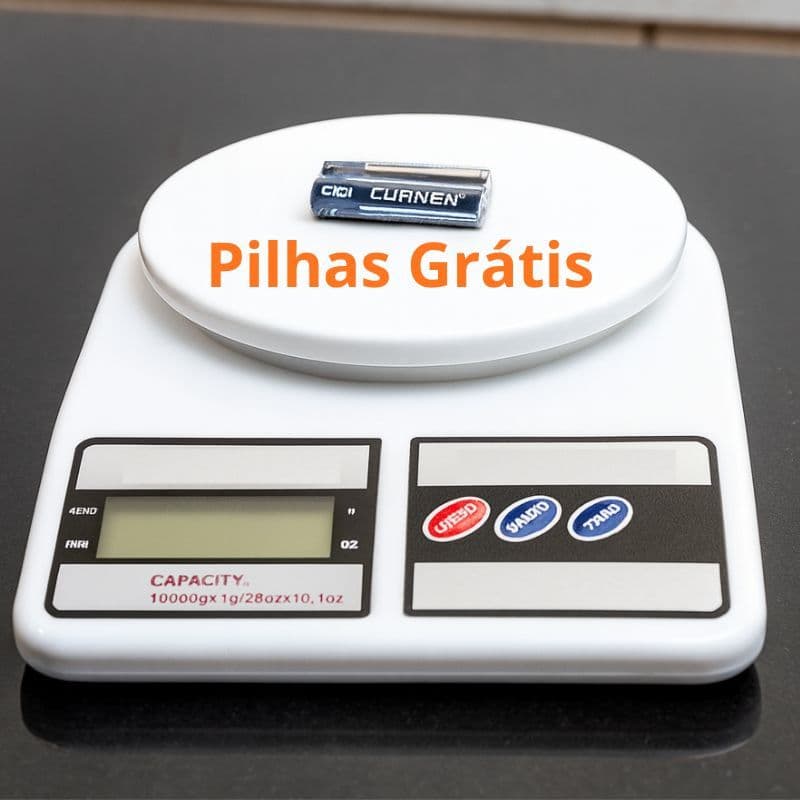 Balanca De Cozinha Digital Alta Precisao Com Pilhas Inclusas - 10Kg Nutrição e Dieta