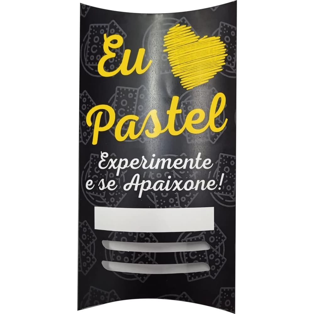 50 Embalagem Caixa Pastel Delivery M Viagem Amo Pastel Reforçada