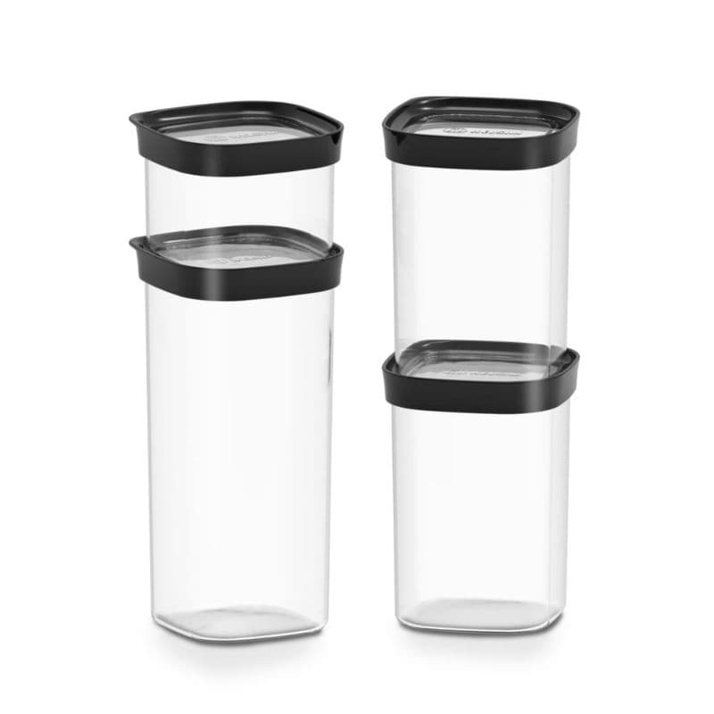 Kit Potes Herméticos Mantimentos Organizador Cozinha 4 Peças Modular