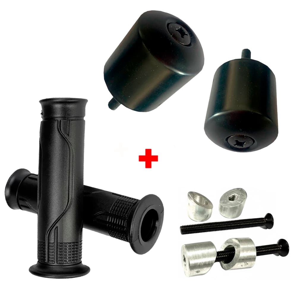 Kit Manopla CG Cargo + Peso de Guidão Biz Universal + Buchas Expansivas