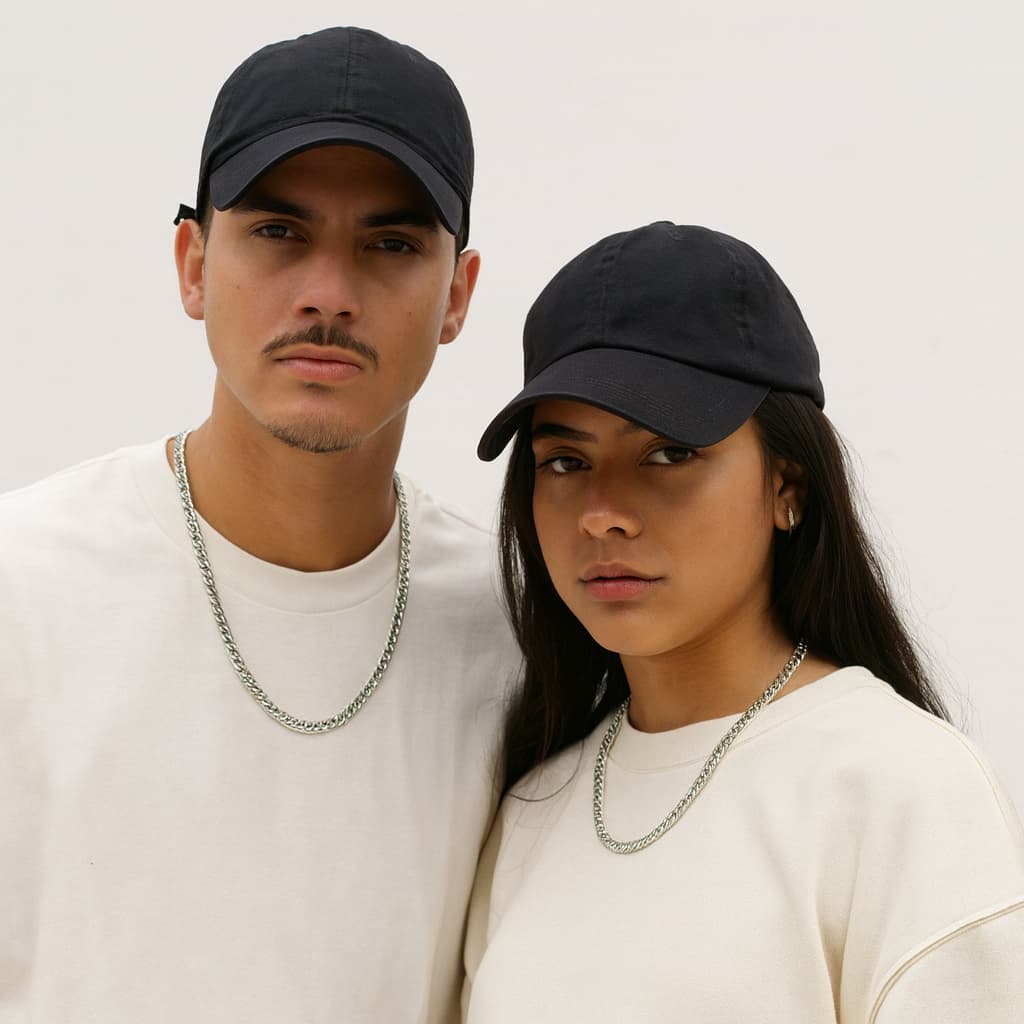 Boné Preto Unissex Premium Streetwear Aba Curva Ajustável Estiloso p/ Looks Casuais e Urbanos Blogueira
