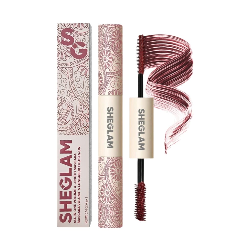 Sheglam Rímel Burgundy Vinho Máscara Para Cílios Volume Comprimento