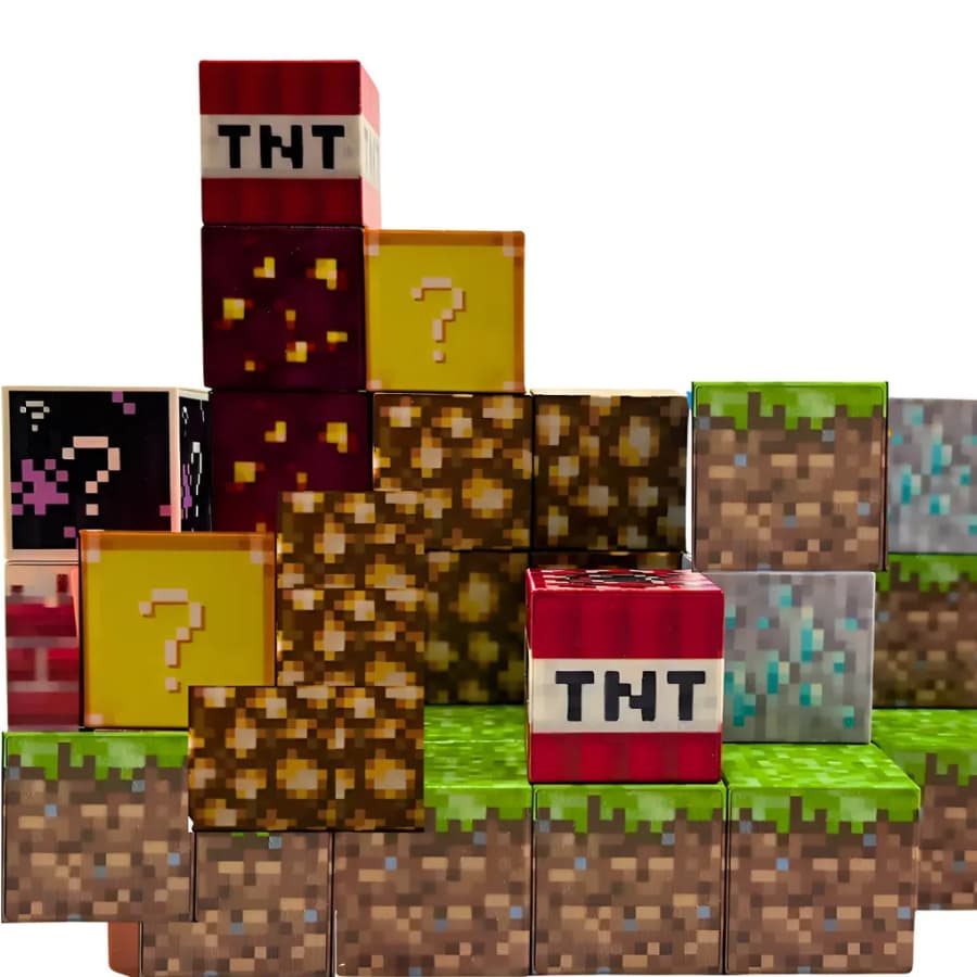 Kit 60 Blocos De Montar Magneticos pixels 2026 Construção Ful