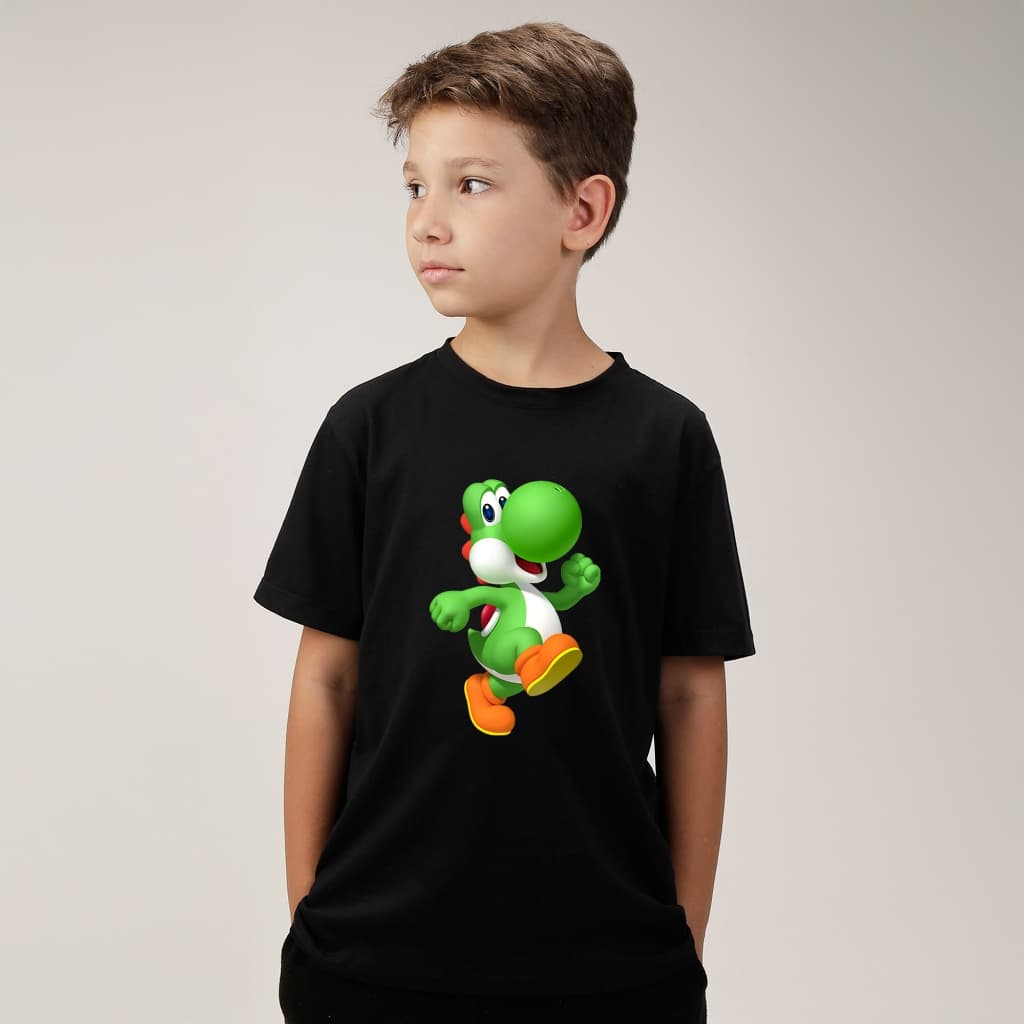 Camiseta Blusa Infantil Super Mario Bros Preta Tartaruga