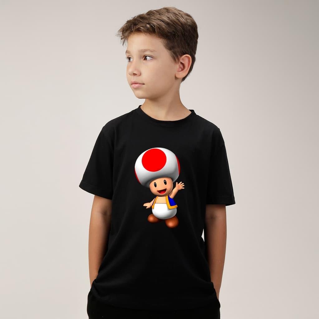 Camiseta Infantil Super Mario Bros Cogumelo 2