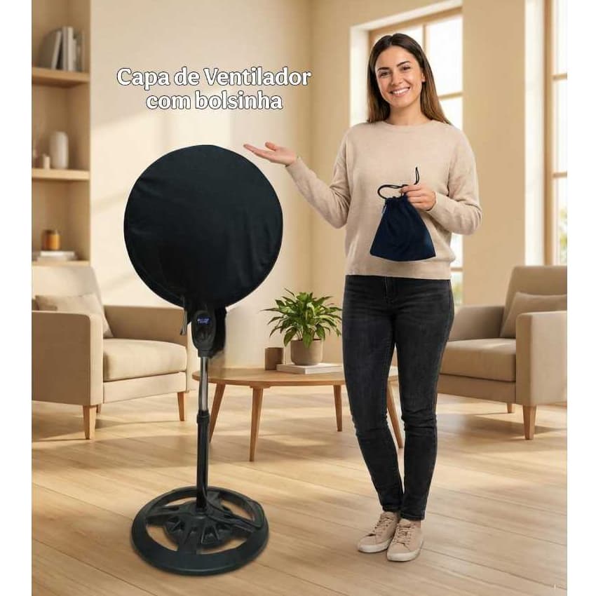 Capa para Ventilador todos os tamanhos Lycra Preta e Branco