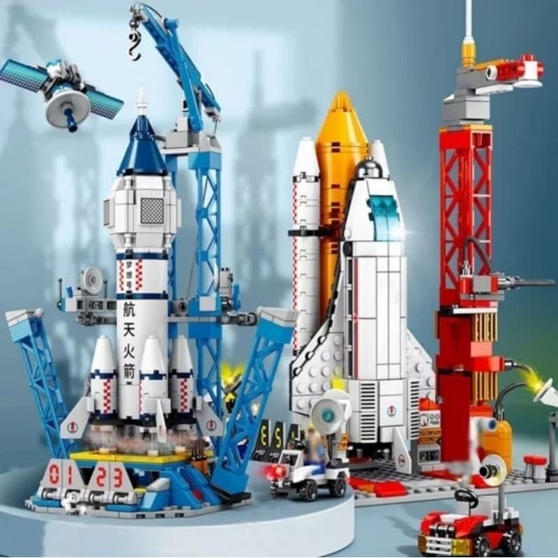 Blocos de montar Nave espacial Foguete Compatível com outros