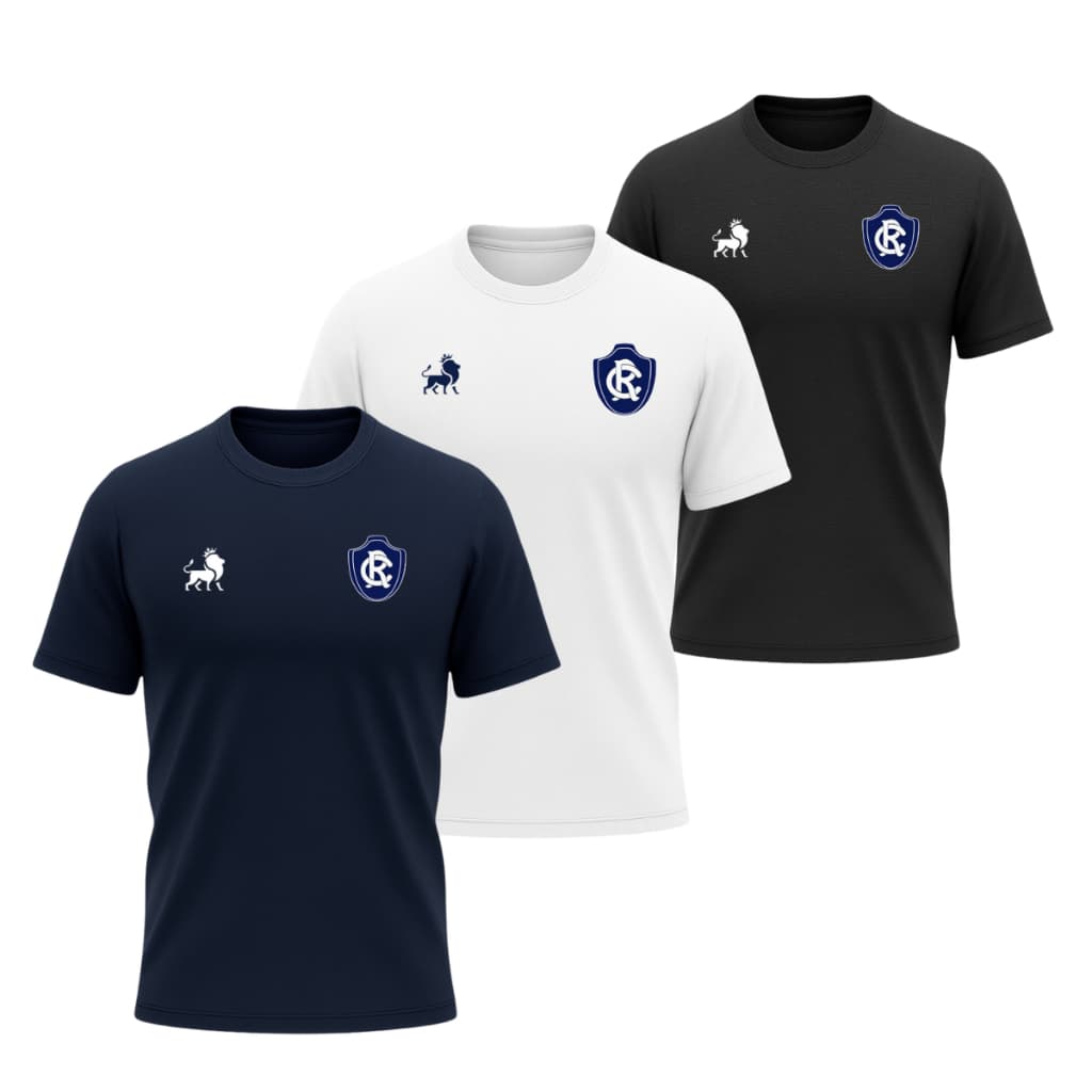 Kit 3 Camiseta Dry Fit Remo Leão Azulino Maior do Norte Remoçada Algodão Adulto Unissex