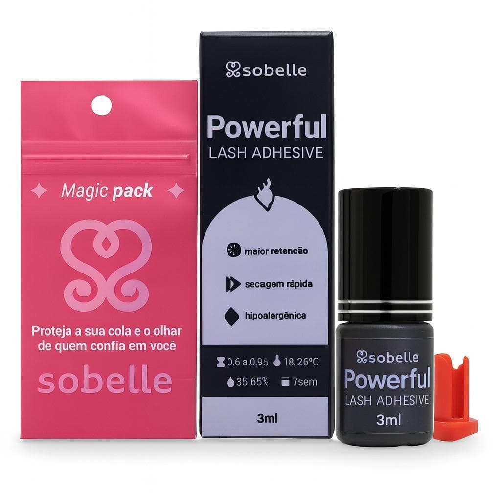 Cola Adesivo Sobelle Powerful Alongamento Extensão de Cílios Retenção Powerfull Fio Volume Retençao