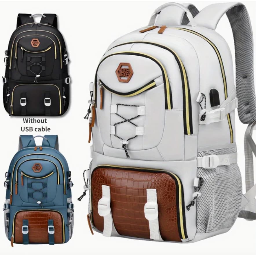 Mochila de Camping Viagem Masculino Multifuncional Reforçada Impermeável Expansível Mochila para Notebook