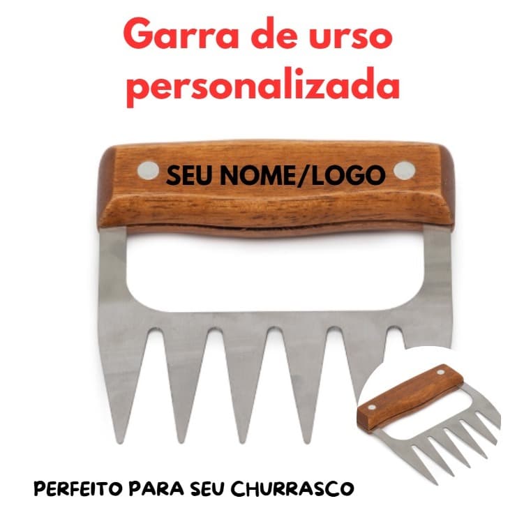 Garra de Urso Personalizada Churrasco Nome/logo