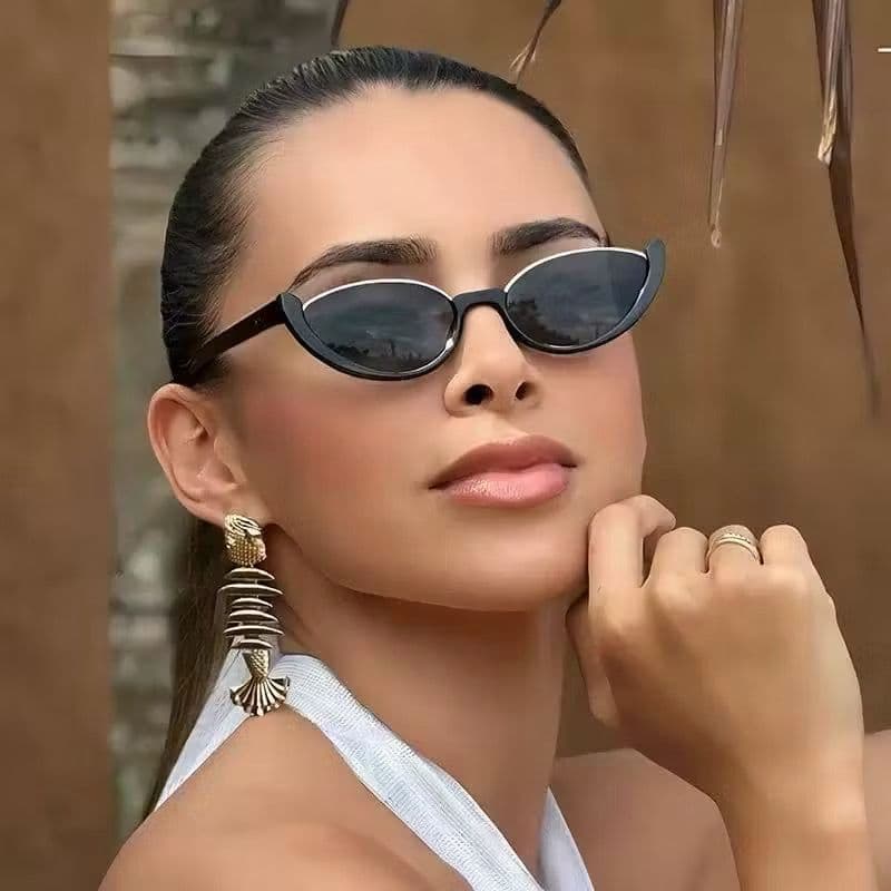 Oculos de sol de olho de gato Oculos de Sol estilo gatinho moda praia moda feminina Lente Uv fashion elegante - Cat