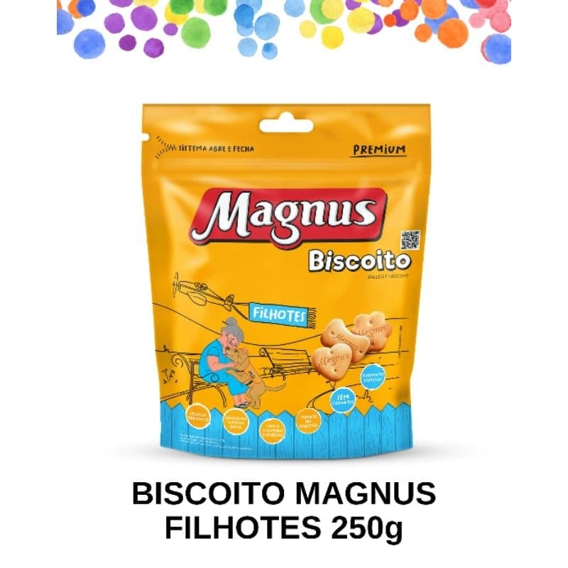 KIT - MAGNUS BISCOITO FILHOTES 250g - Petisco para cães filhotes