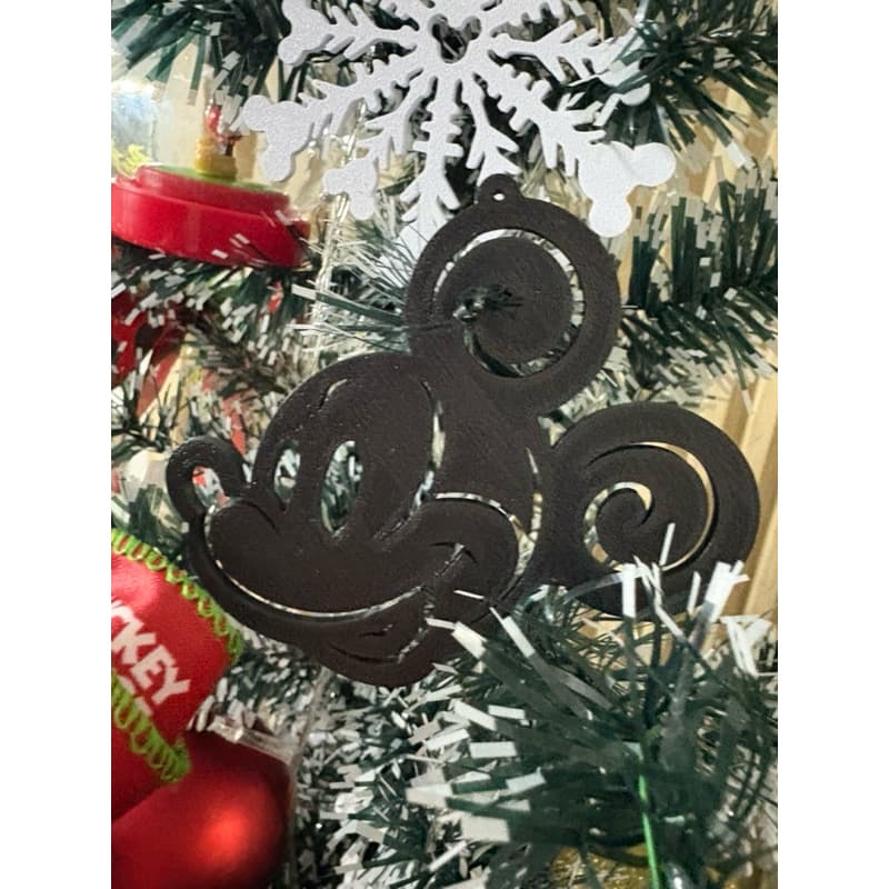 🎄 Enfeite Natalino Mickey Preto – Decorativo, Impressão 3D, Lindo para Árvore de Natal