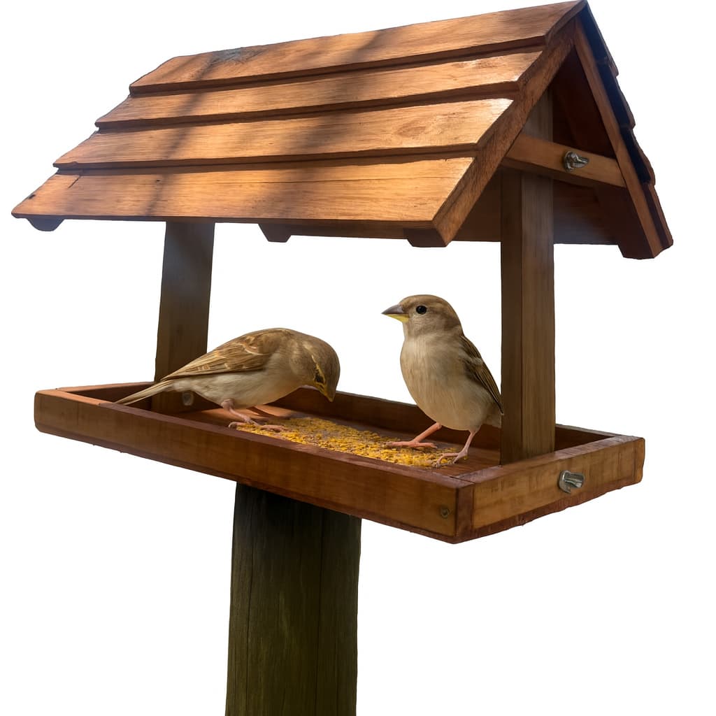 Casinha de Passarinho Jardim Comedouro Para Aves Alimentador de Pássaros Livres Tratador em Madeira Grande Qualidade RS