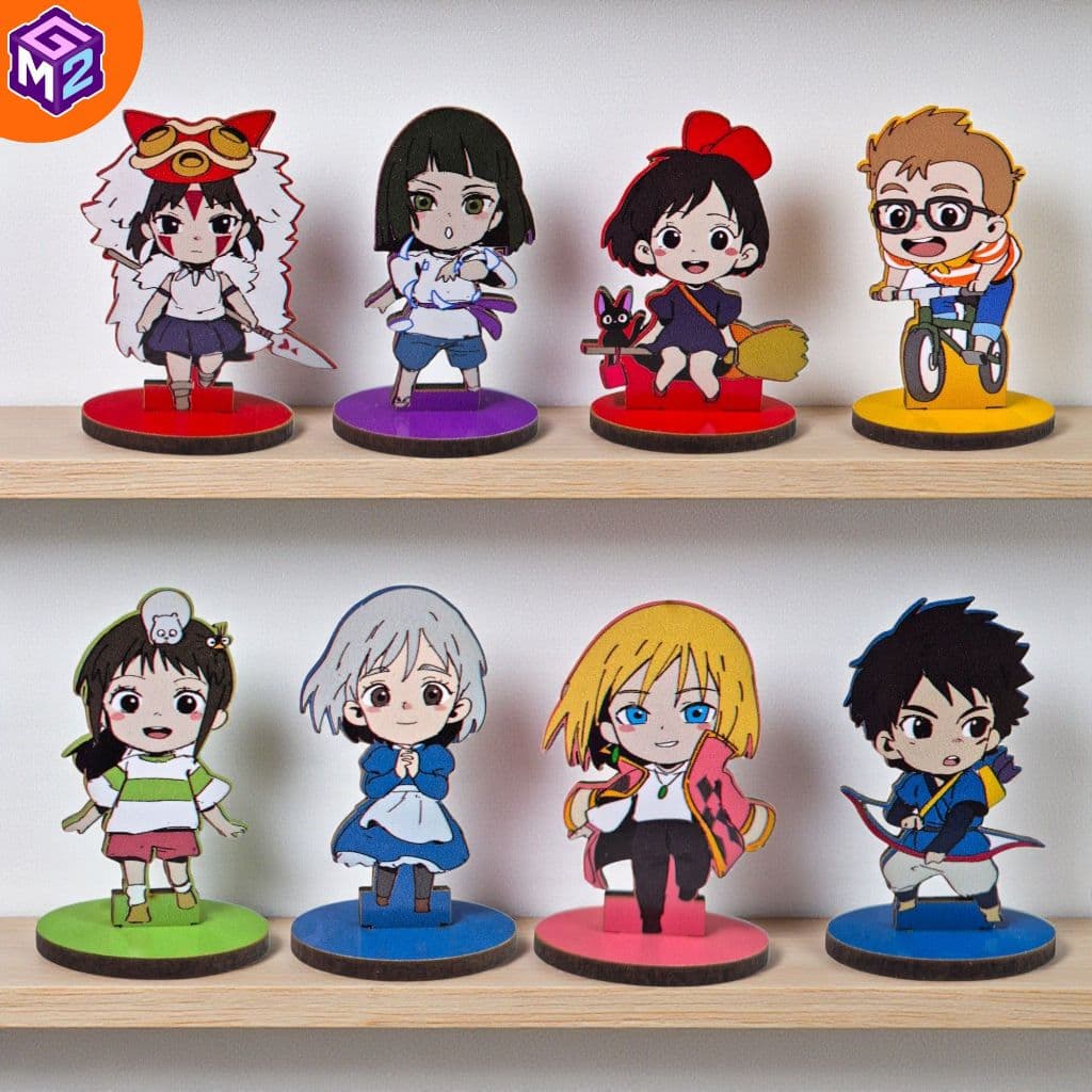 8 Totens Display Personagens de Mesa studio ghibli combo com 8