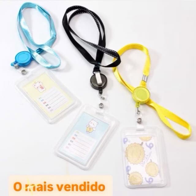 kit 2 Porta Crachá Cracha com Cordão - Bilhete Único & Cartões Ótima Qualidade