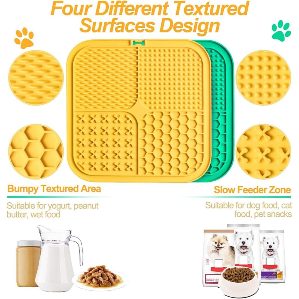 Tapete de Lamber para Pet – Comedouro Lento, Cães Gatos Comida Pastosa