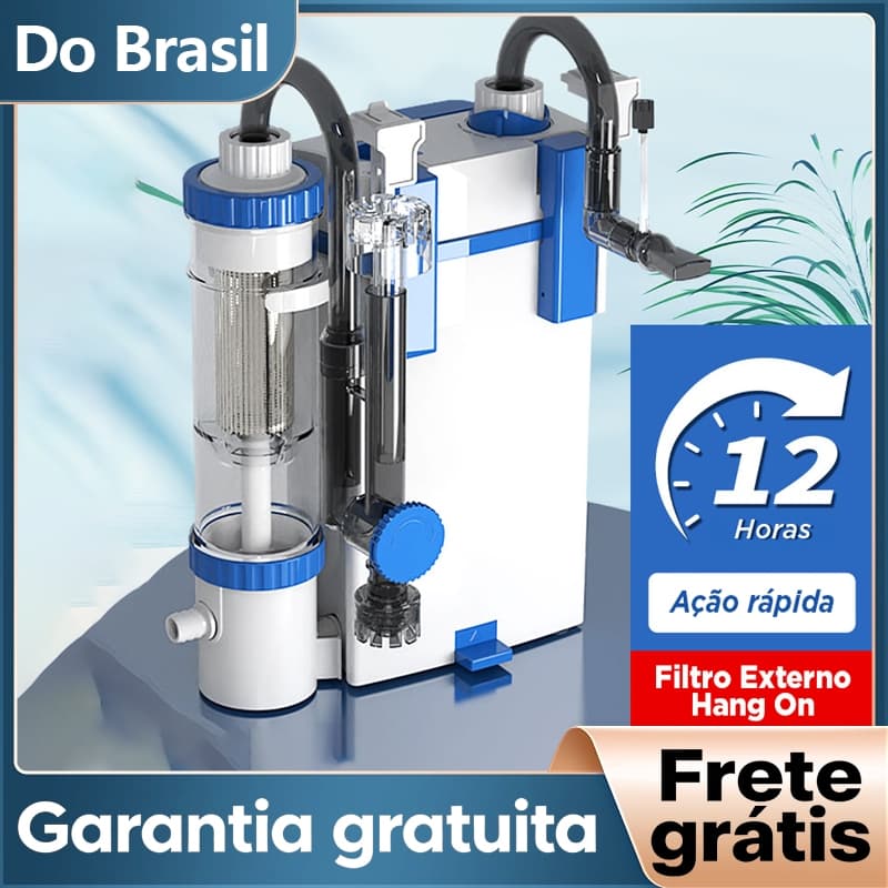 Filtro de Aquário Montado na Parede, Canister Mini 500L/h com Skimmer Silencioso e Prático