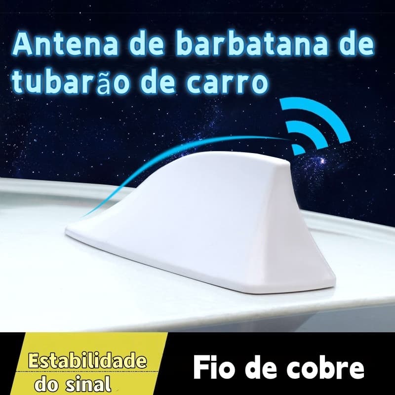 Antena  de Tubarão para Carro - Estabilidade de Sinal Forte, Fio de Cobre, Design Aerodinâmico
