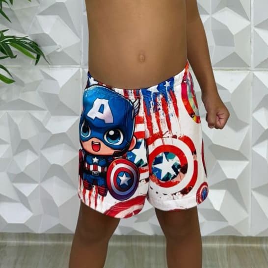 Samba Canção Moda infantil Suede Estampada Heróis Personagem Super-Herói Menino Conforto