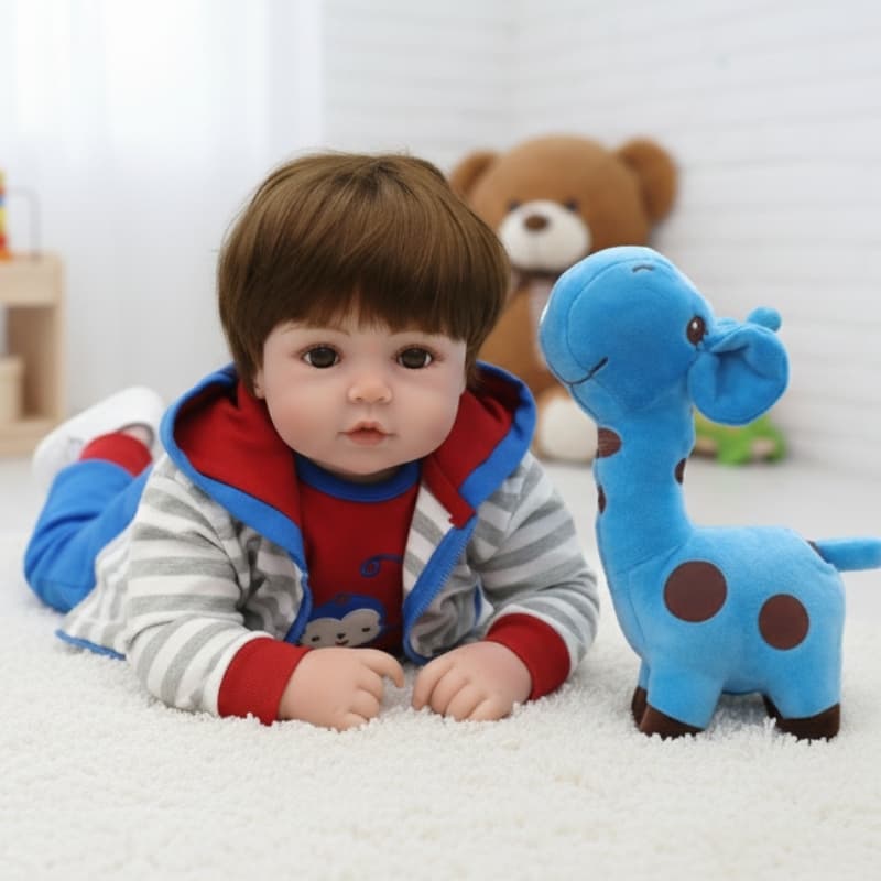 BEBÊ REBORN MENINO GIRAFINHA PODE DAR BANHO NEW HAPPY